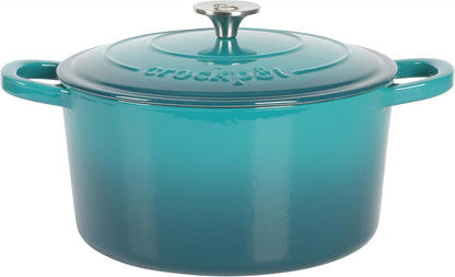 Crock-Pot 3 Quart Enameled Cast Iron Dutch Oven – Aqua - Choice 105