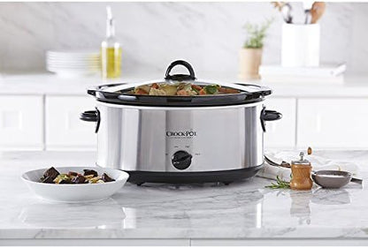 Crock-Pot 7 Quart Oval Manual Slow Cooker – Stainless Steel - Choice 154