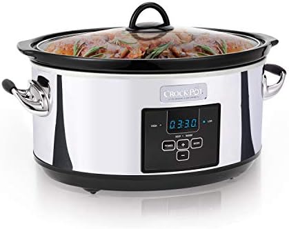 Crock-Pot 7 Quart Programmable Slow Cooker – Polished Platinum - Choice 398