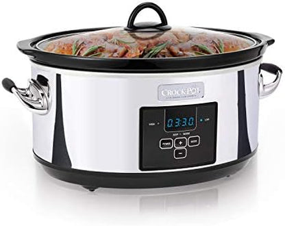 Crock-Pot 7 Quart Programmable Slow Cooker – Polished Platinum - Choice 398