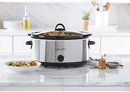 Crock-Pot 7 Quart Oval Manual Slow Cooker – Stainless Steel - Choice 154
