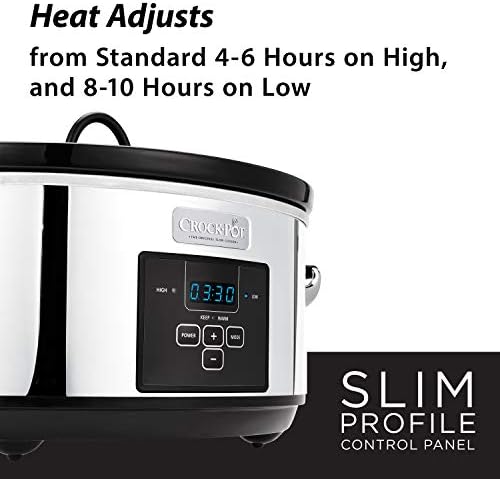 Crock-Pot 7 Quart Programmable Slow Cooker – Polished Platinum - Choice 398