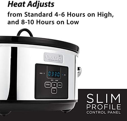 Crock-Pot 7 Quart Programmable Slow Cooker – Polished Platinum - Choice 398