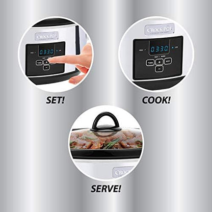 Crock-Pot 7 Quart Programmable Slow Cooker – Polished Platinum - Choice 398