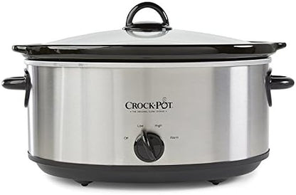 Crock-Pot 7 Quart Oval Manual Slow Cooker – Stainless Steel - Choice 154