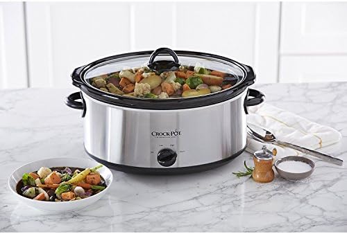 Crock-Pot 7 Quart Oval Manual Slow Cooker – Stainless Steel - Choice 154
