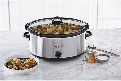 Crock-Pot 7 Quart Oval Manual Slow Cooker – Stainless Steel - Choice 154