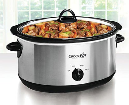 Crock-Pot 7 Quart Oval Manual Slow Cooker – Stainless Steel - Choice 154