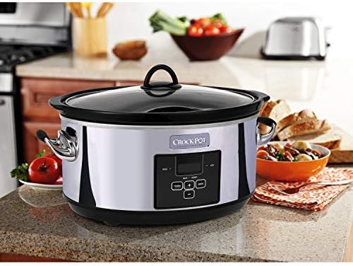 Crock-Pot 7 Quart Programmable Slow Cooker – Polished Platinum - Choice 398