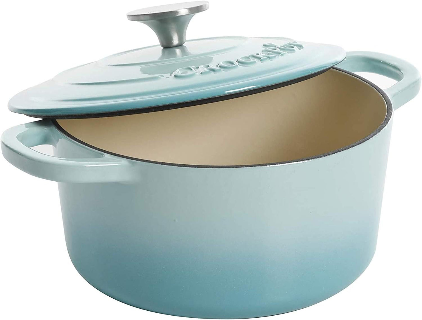 Crock-Pot 3 Quart Enameled Cast Iron Dutch Oven – Aqua - Choice 105