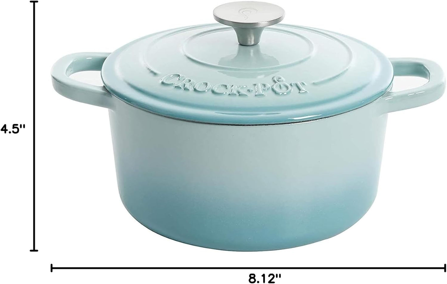 Crock-Pot 3 Quart Enameled Cast Iron Dutch Oven – Aqua - Choice 105