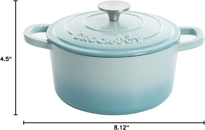 Crock-Pot 3 Quart Enameled Cast Iron Dutch Oven – Aqua - Choice 105