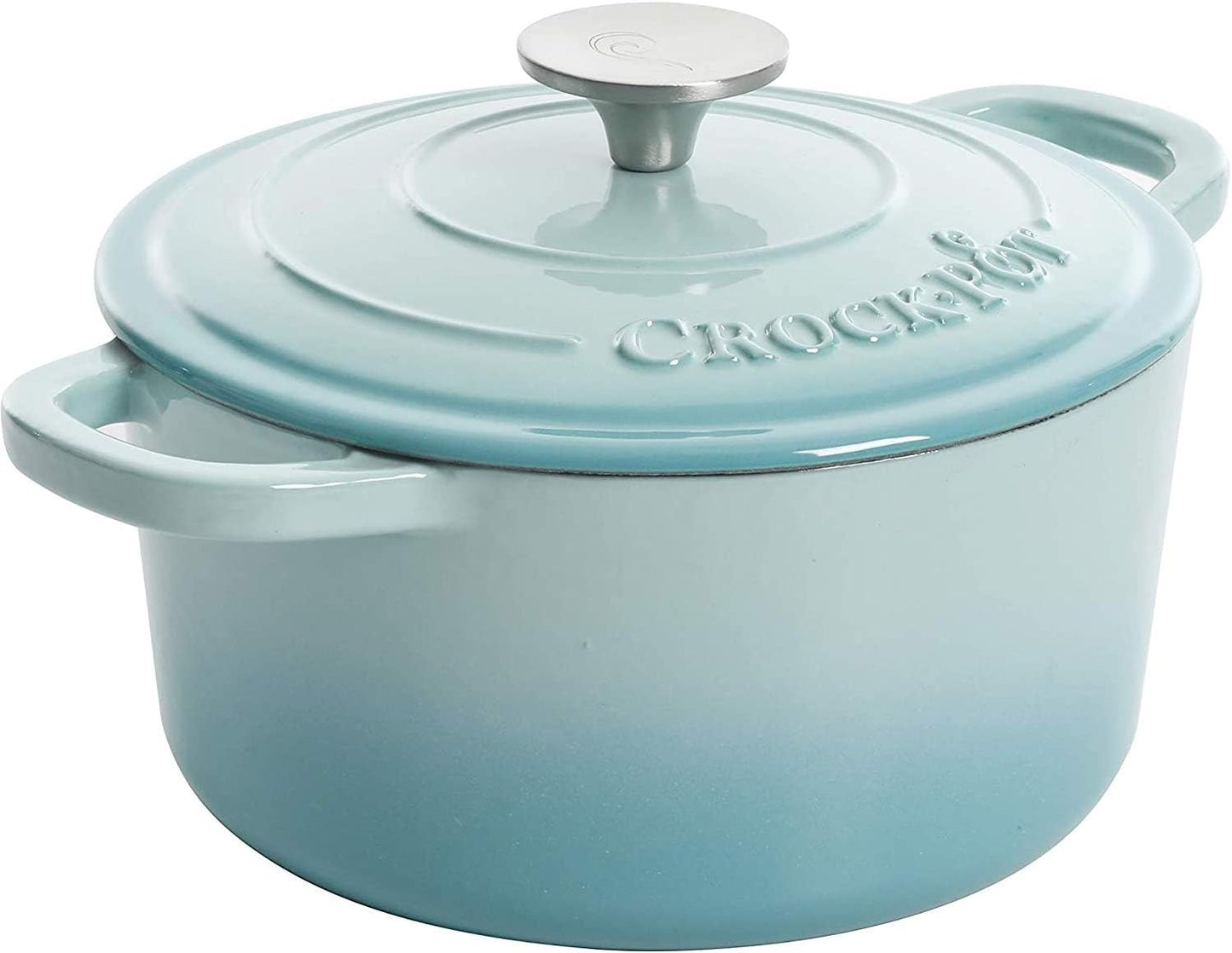 Crock-Pot 3 Quart Enameled Cast Iron Dutch Oven – Aqua - Choice 105